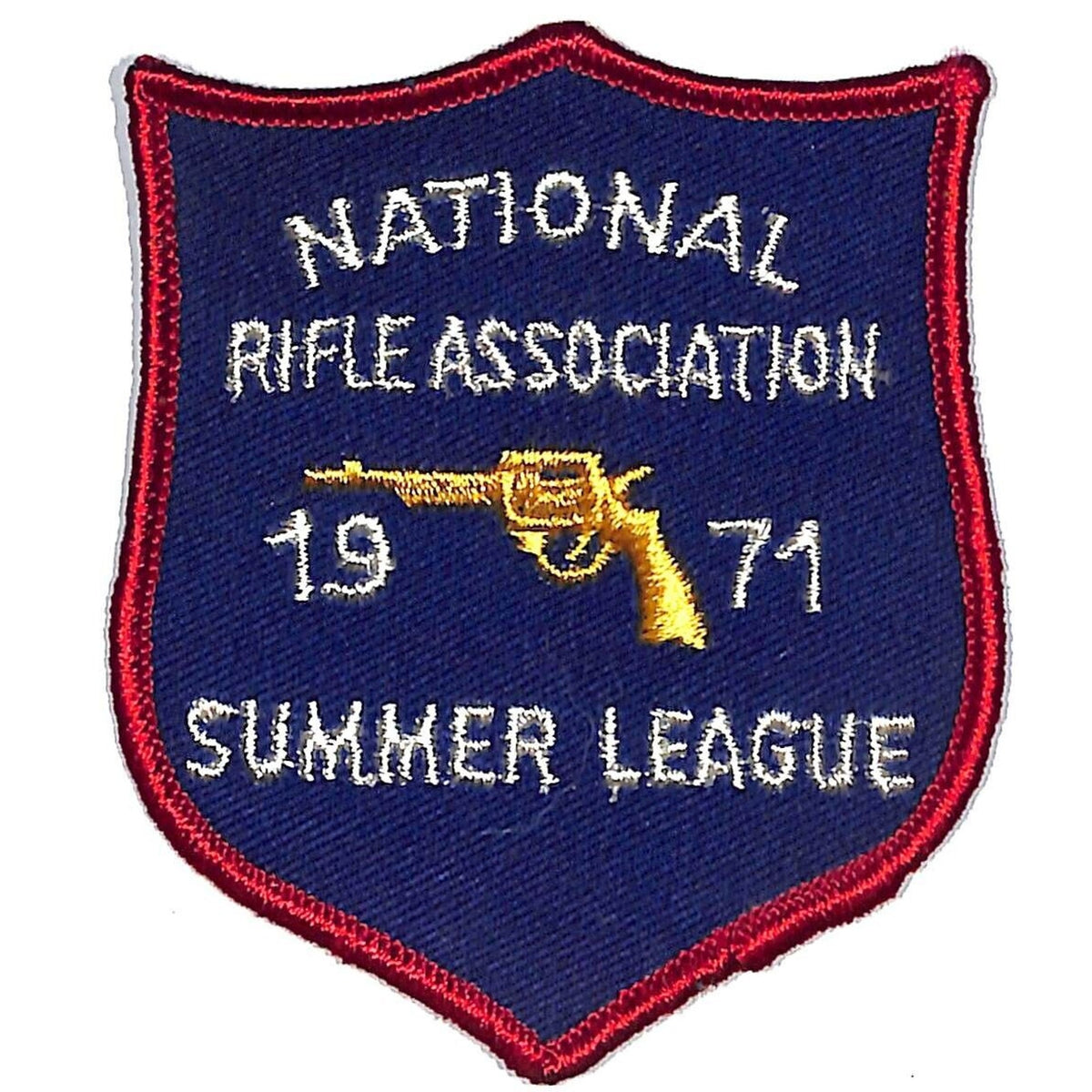 NRA Summer League 1971 Vintage Embroidered Patch 3 1/2" Pistol NOS VGC