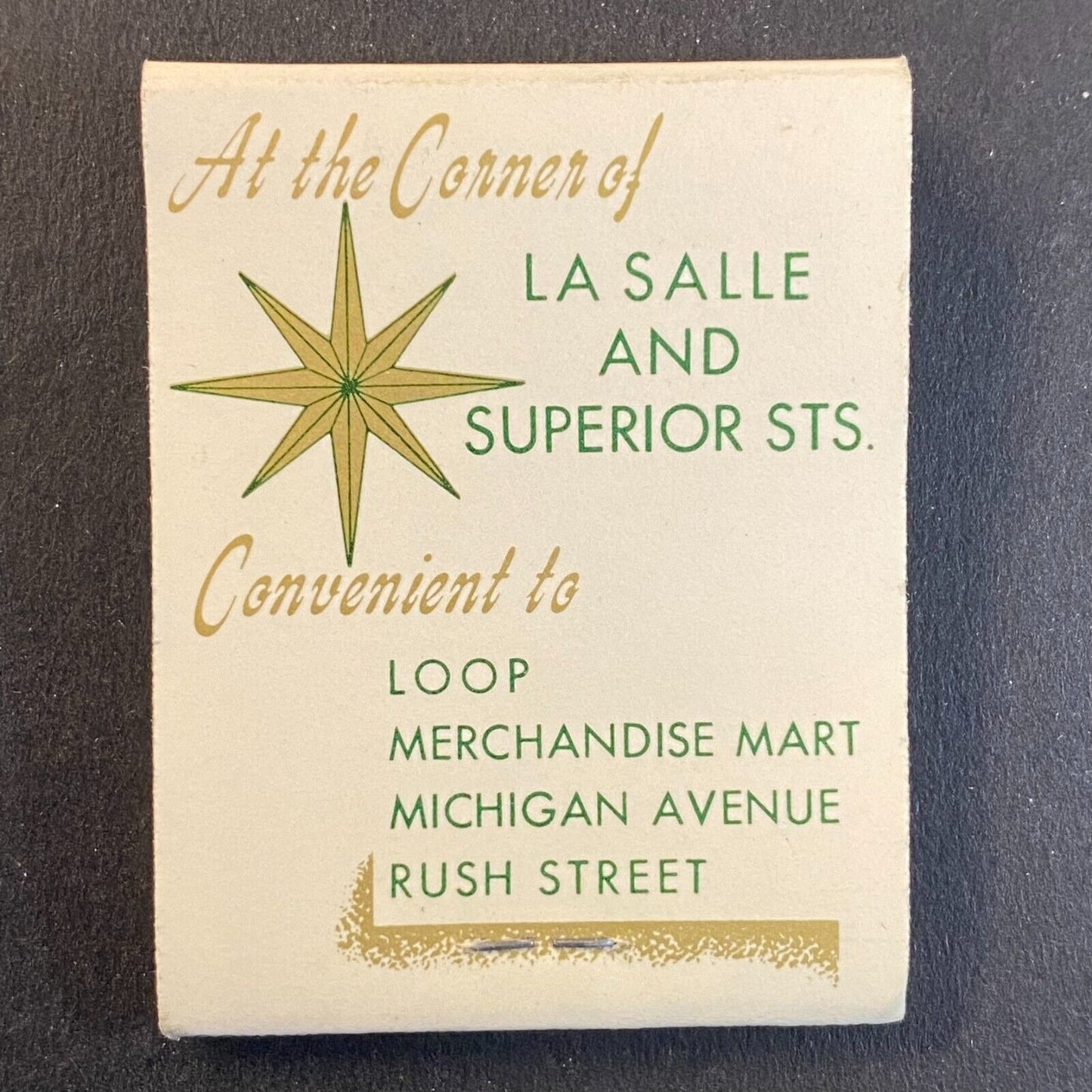 La Salle Motor Lodge Chicago c1966 Full Matchbook VGC Scarce