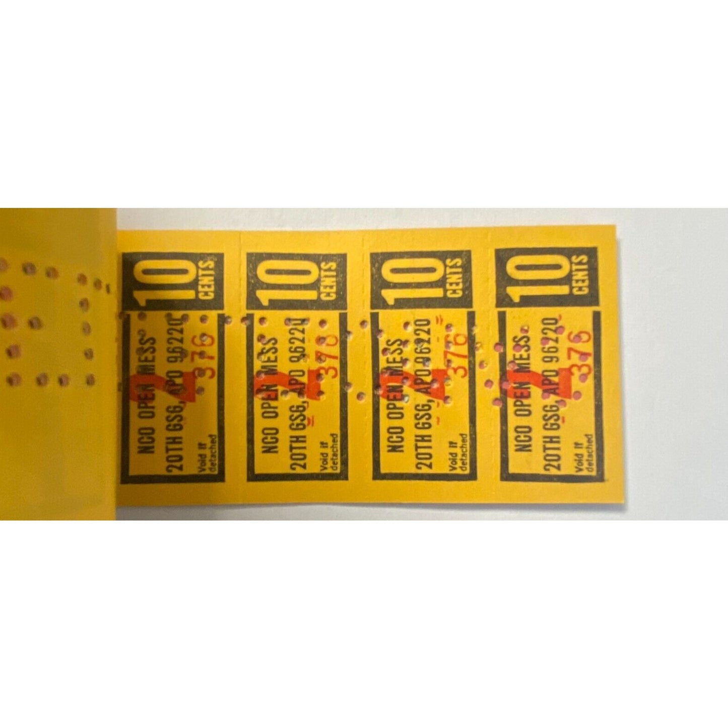 Bupyeong Korea NCO Open Mess Partial $5.00 Coupon Booklet 1971 VGC Scarce