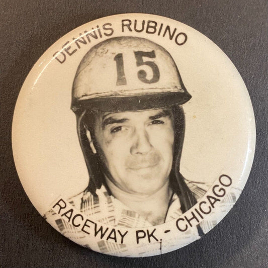 Dennis Rubino Raceway Park Chicago Steel Auto Racing 2" Pinback Button c1964
