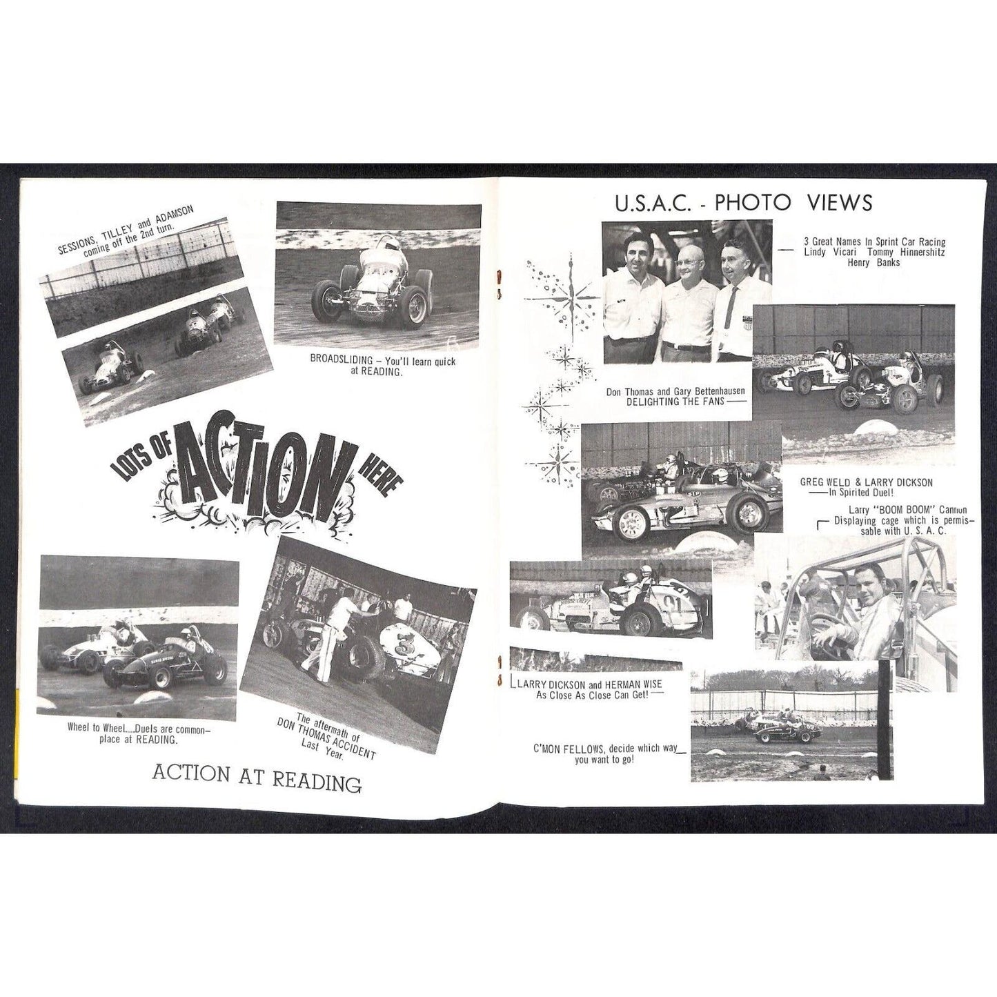 Reading Fairgrounds 1969 USAC Auto Races Program Sprint Car Opener 12pp*