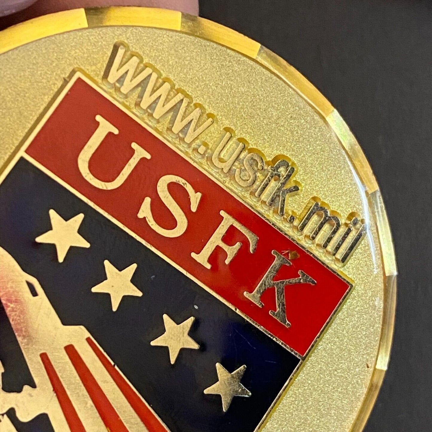 Yongsan AFB USFK Medallion 50mm 53g 1.8oz Flags Enamel w/ Resin Coat