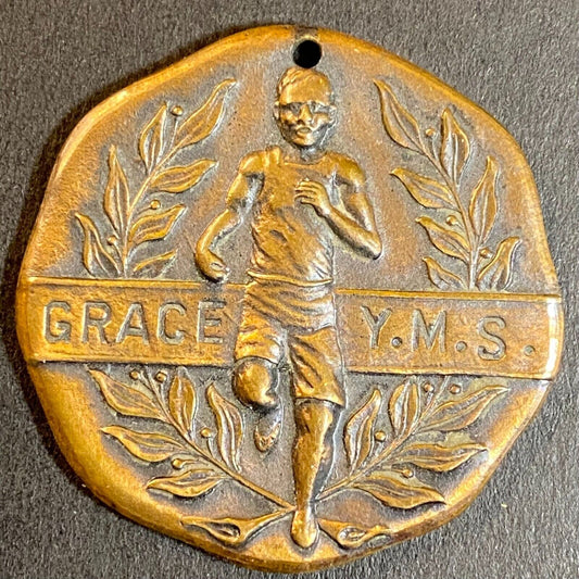 1924 Grace Y.M.S (Chicago?) Half Mile 3rd Place Medallion 33mm dia. 14g