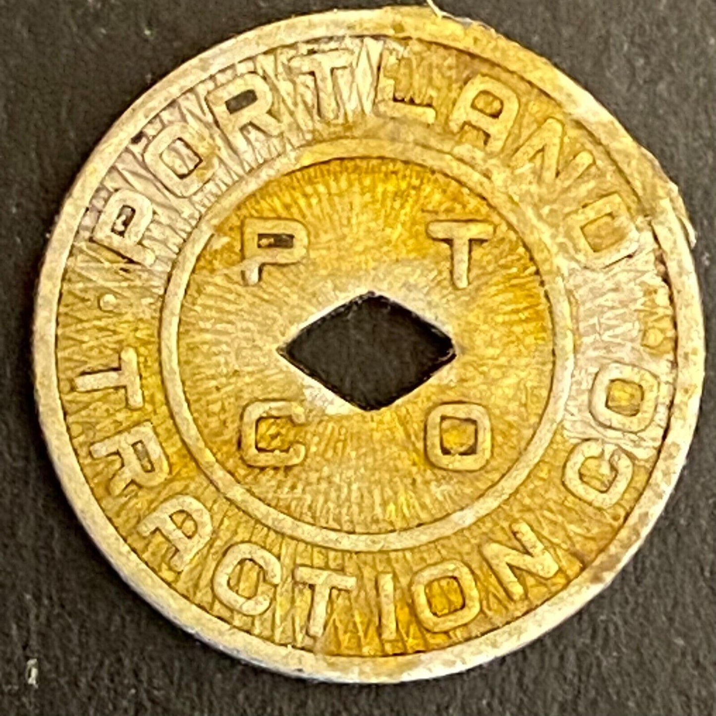 Portland Traction Co G/F One Fare Transit Token 16mm (#4)