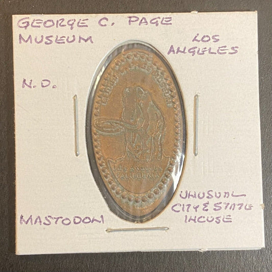 George C. Page Museum Los Angeles Elongated Penny Souvenir Scarce