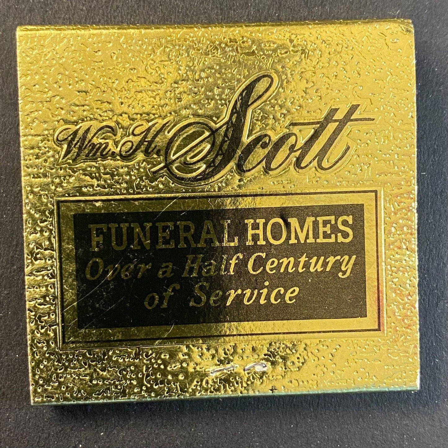 William H. Scott Funeral Homes North Shore Chicago c1960's-73 Full Matchbook VGC