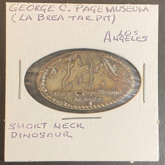 George C. Page Museum Los Angeles Elongated Penny Souvenir Scarce Dinosaur