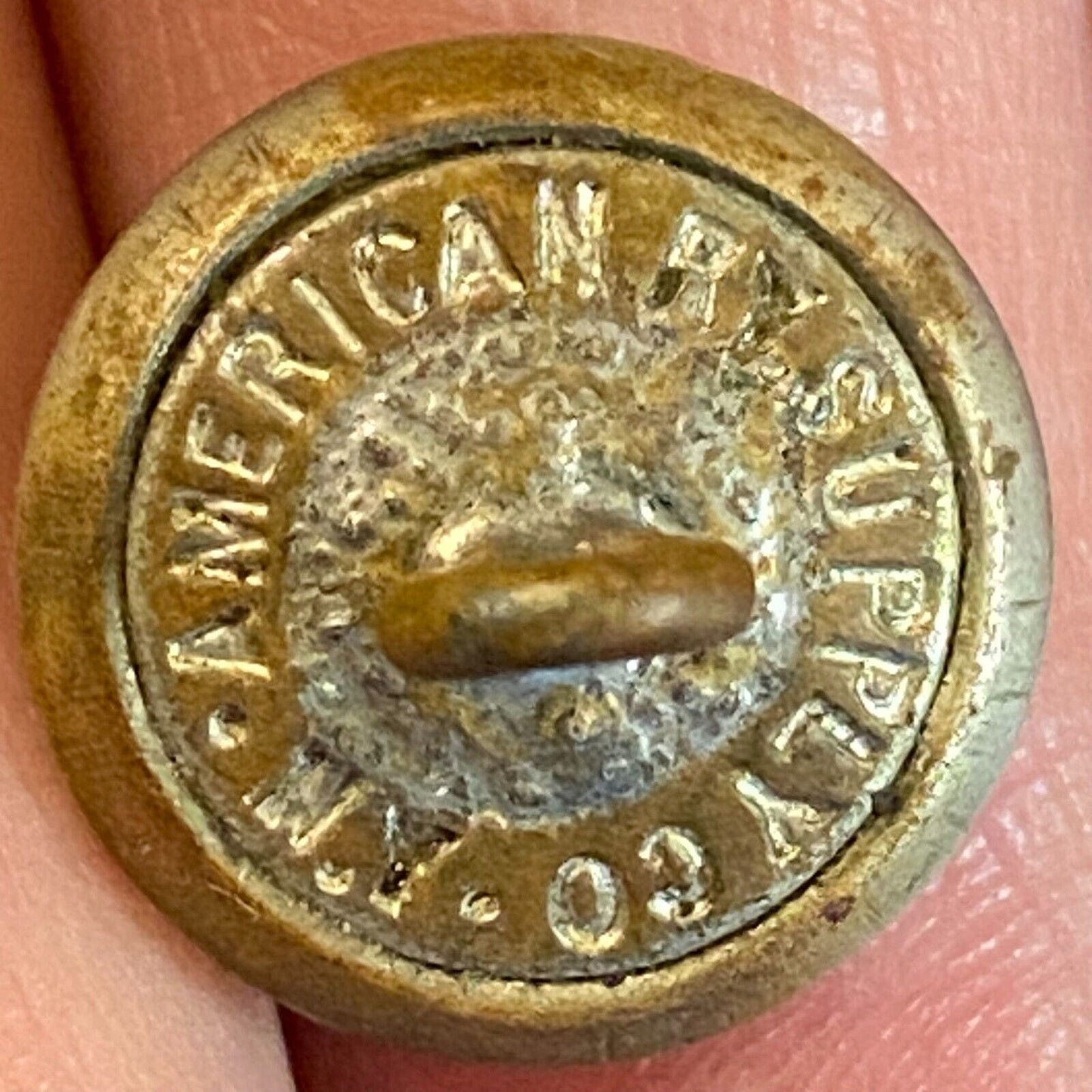 PRR Railroad Uniform Button Convex American RY Supply Co. 14.4mm