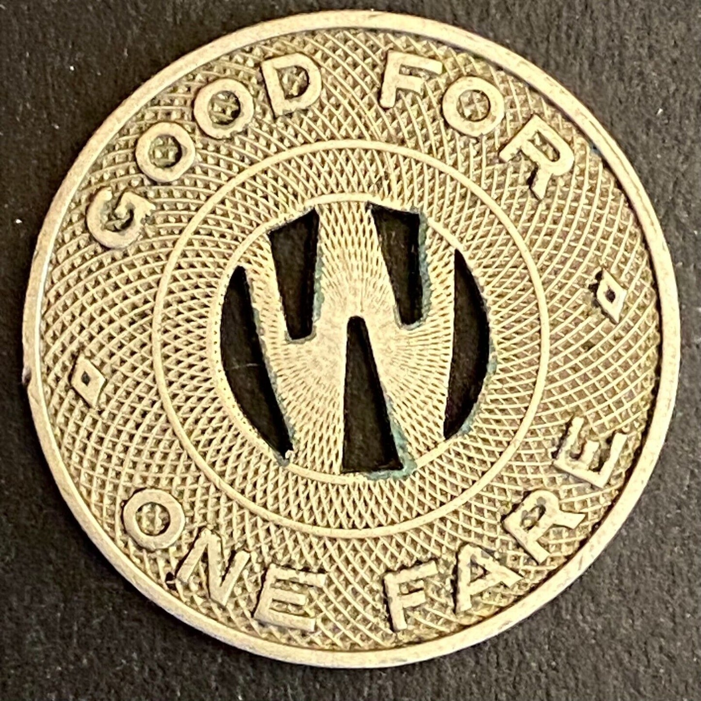 Wichita Transportation Corp. G/F One Fare Transit Token 23mm (#4)