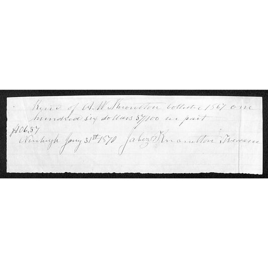 1862 Jabez Knowlton* Newburgh, ME Hand Written Receipt J.B. Morse & Co for Axes