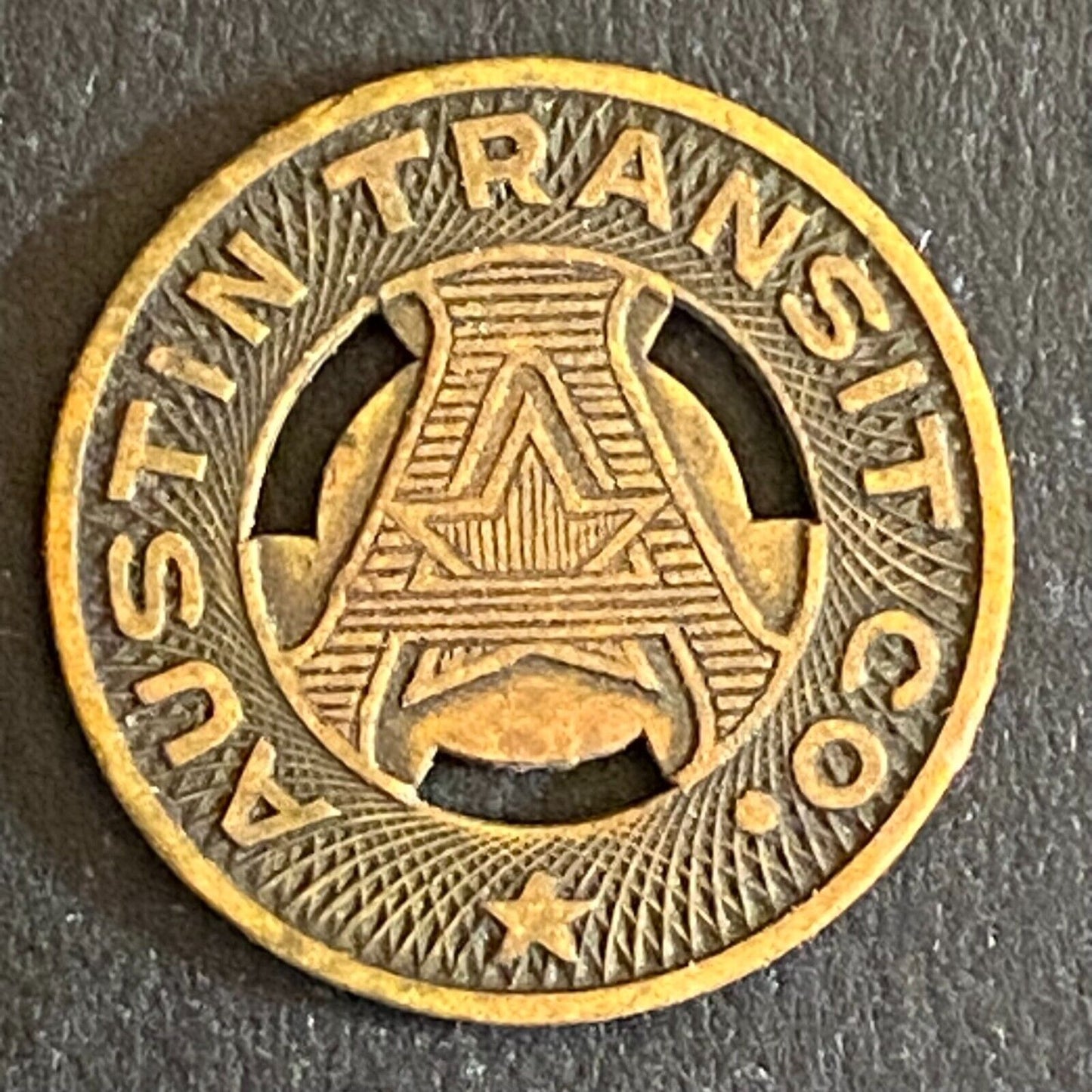 Austin Transit Co. G/F One Full Fare Transit Token 16mm