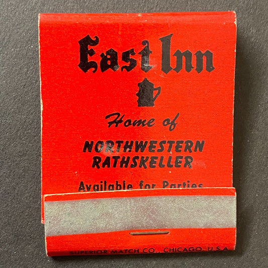 East End Northwestern Rathskeller Restaurant Chicago Full Matchbook c1960's