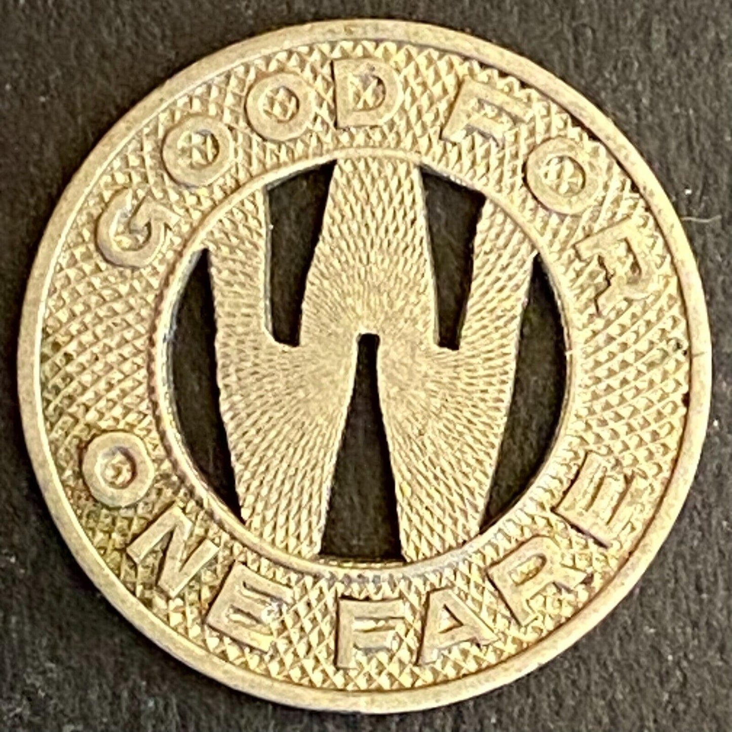 Wichita Transportation Corp. G/F One Fare Transit Token 16mm (#4)