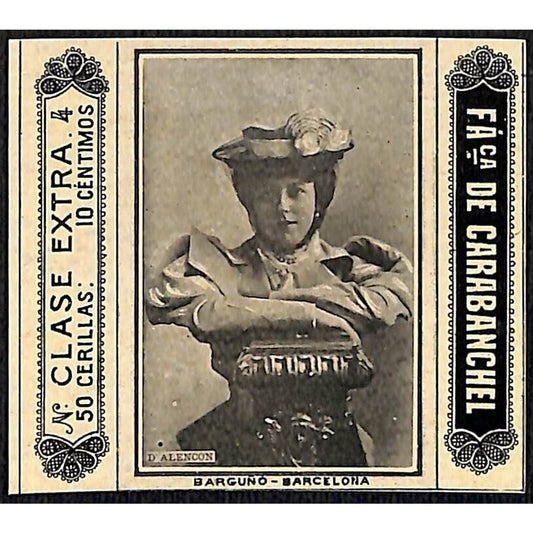 Emilienne D'alençon Stage Actress Barcelona c1920's Matchbox Label VGC