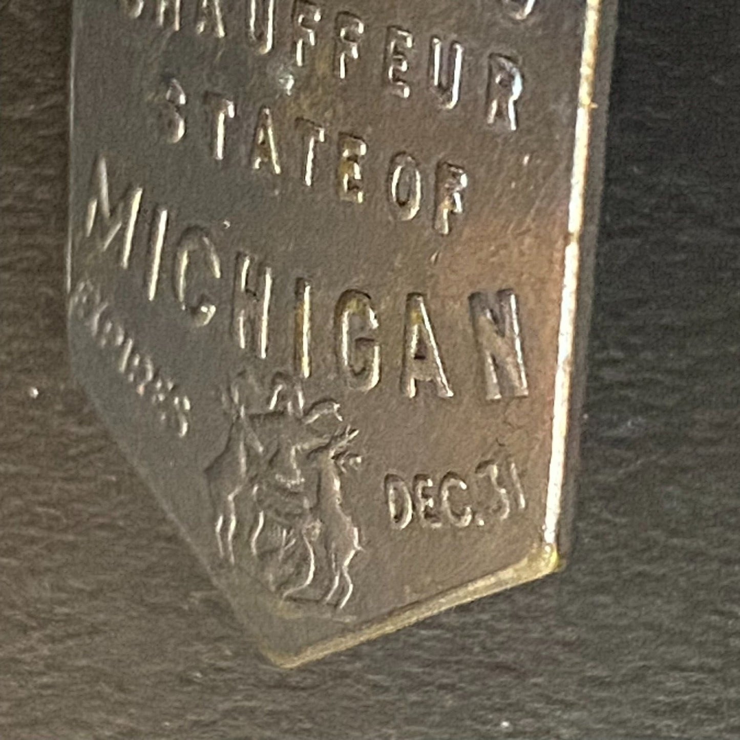 1934 Michigan Licensed Registered Chauffeur Badge Metal Pin Back Driver #16885