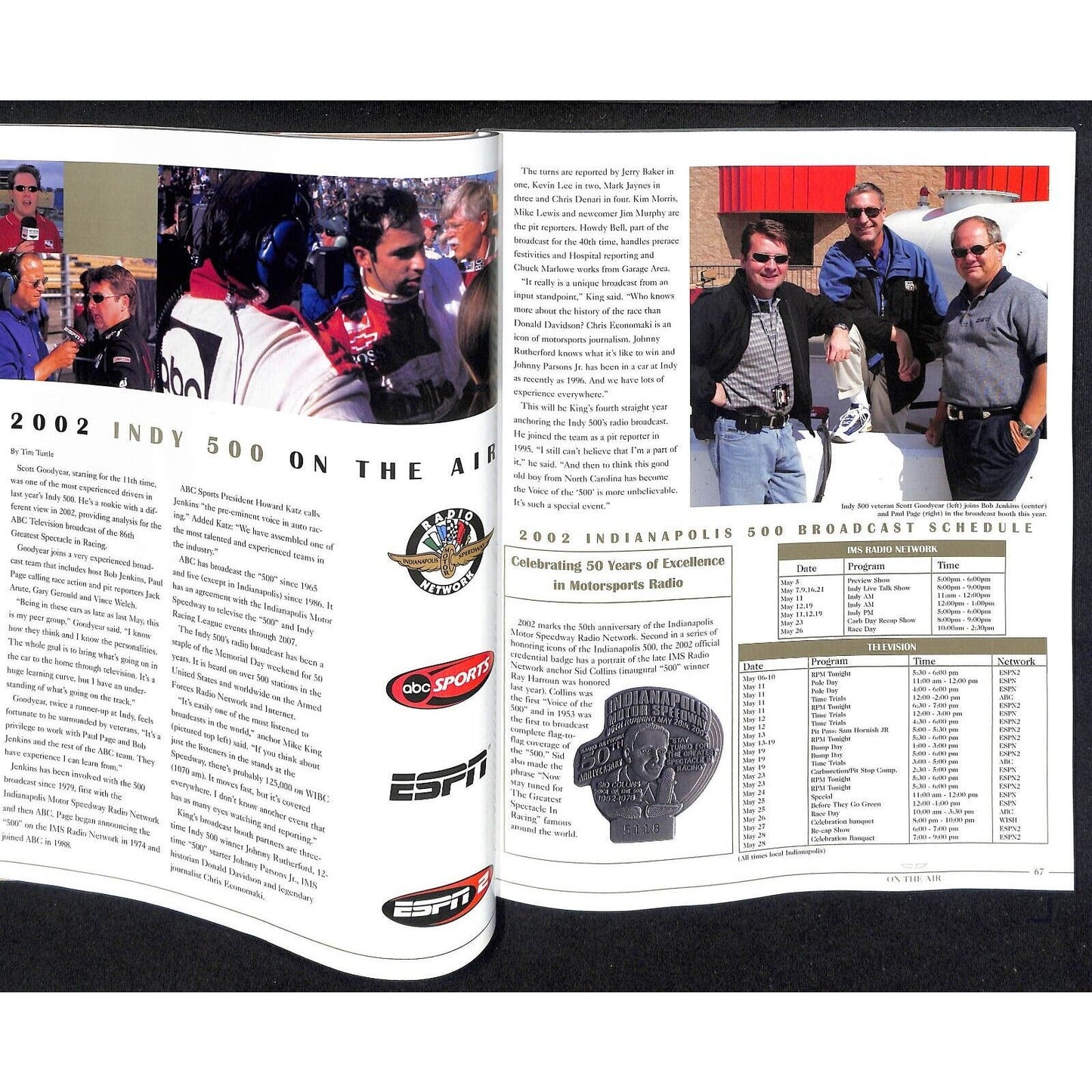2002 Indianapolis 500 Program Racing VGC 208pp 1lb 6oz