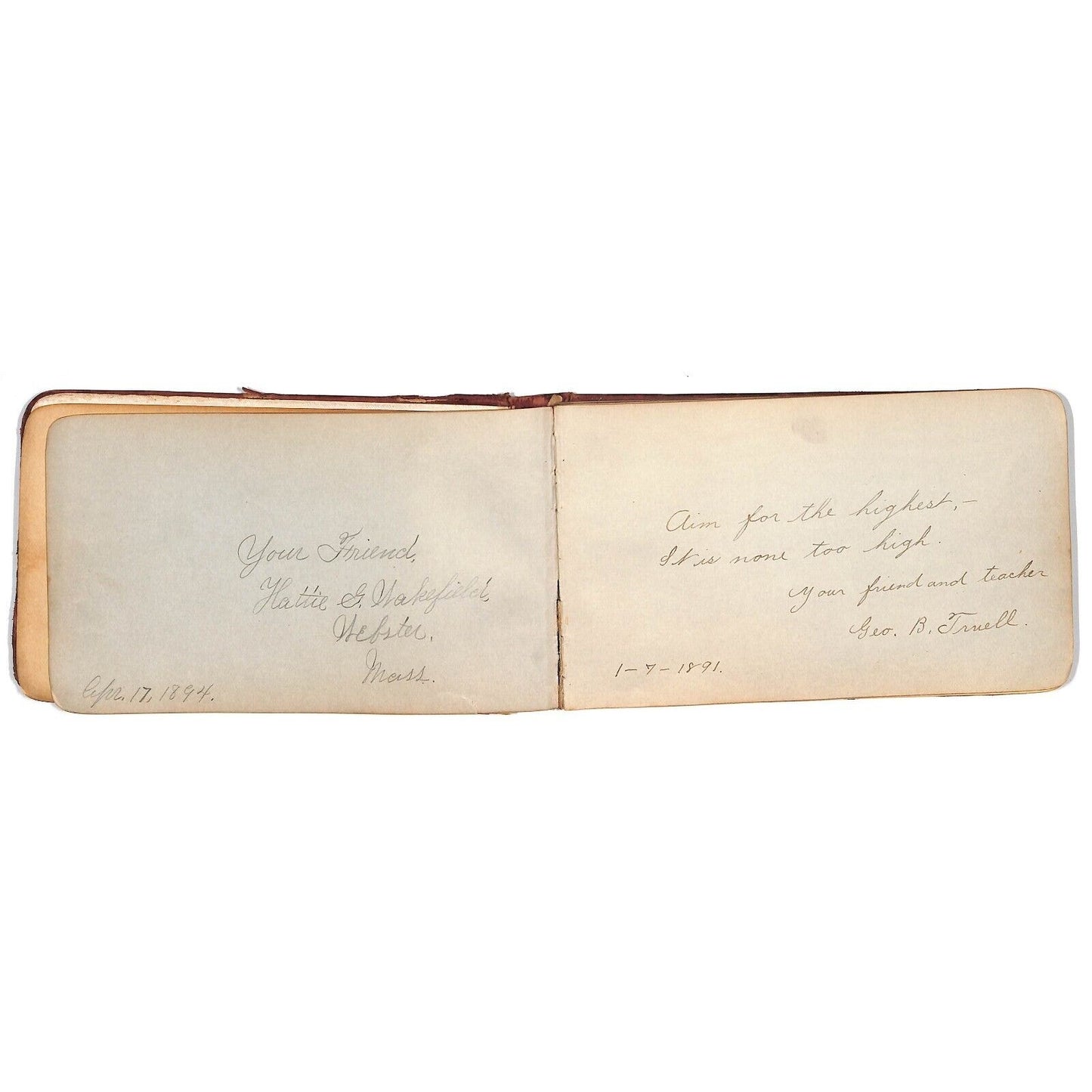 1881 1885 Victorian Signature Book w/ some Color Illustration Pages