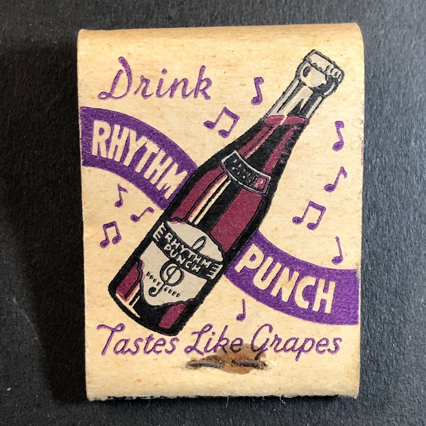 Drink Rhythm Punch "Tastes Like Grapes" Full Mini Matchbook VGC c1940's Scarce
