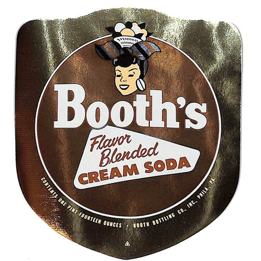 Booth's Cream Soda Booth Bottling Philadelphia Foil Bottle Label c1940s-50s