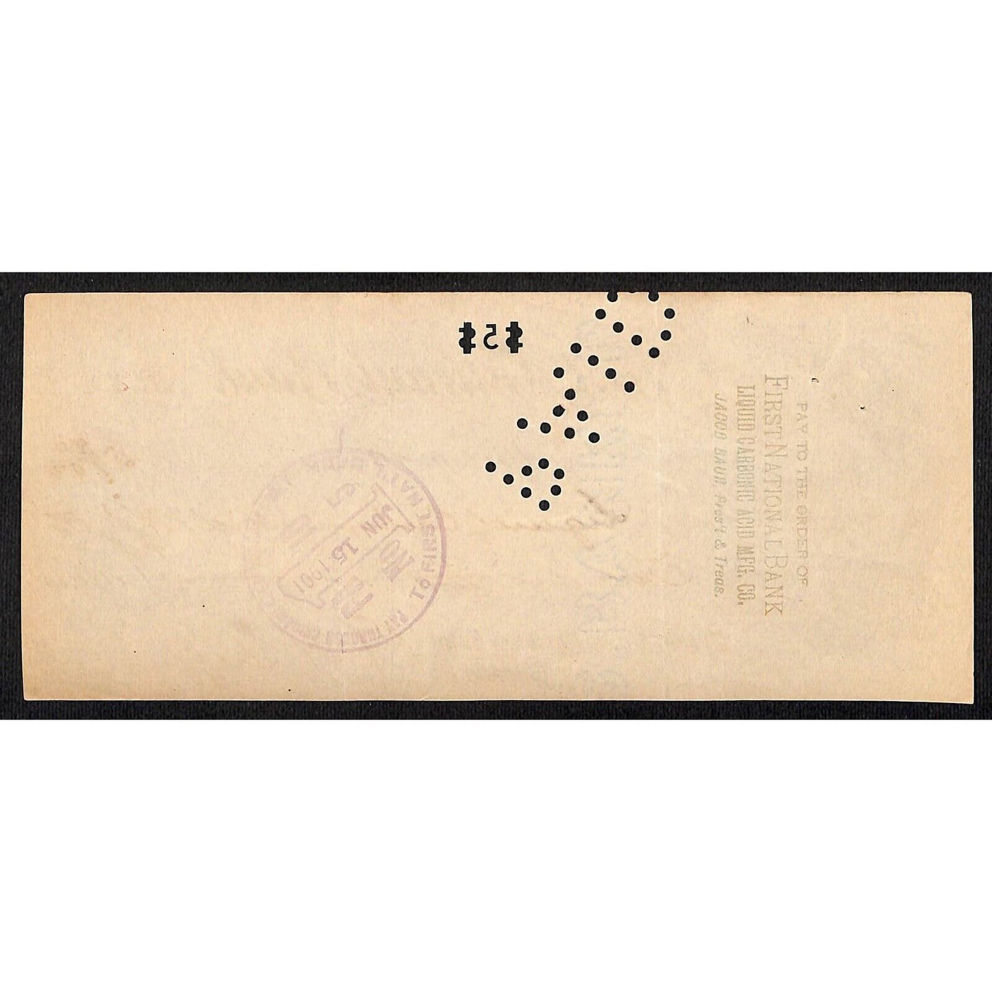 FNB Urbana, IL $5.80 1901 Bank Check Revenue Stamp w/ University Bldg. Vignettes