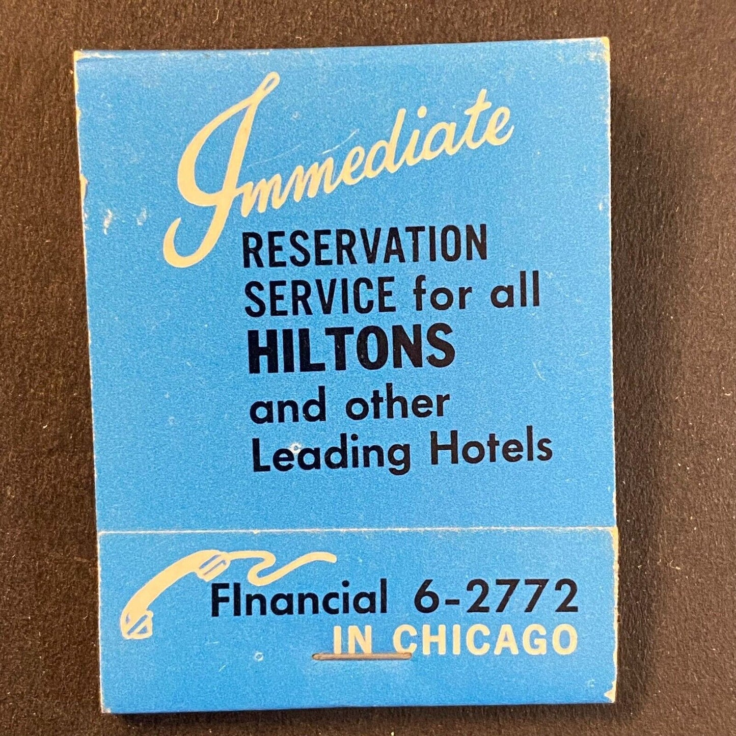 Hilton Immediate Reservation Service c1974-79 Full Matchbook VGC
