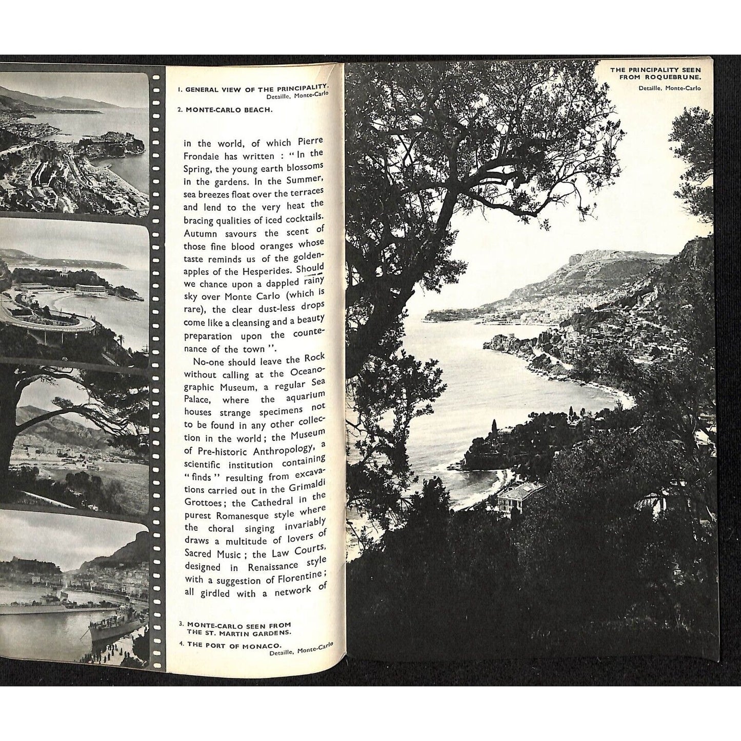 c1930's "Principauté de Monaco" Travel Brochure 32pp + Fold-Out Centerfold Pages