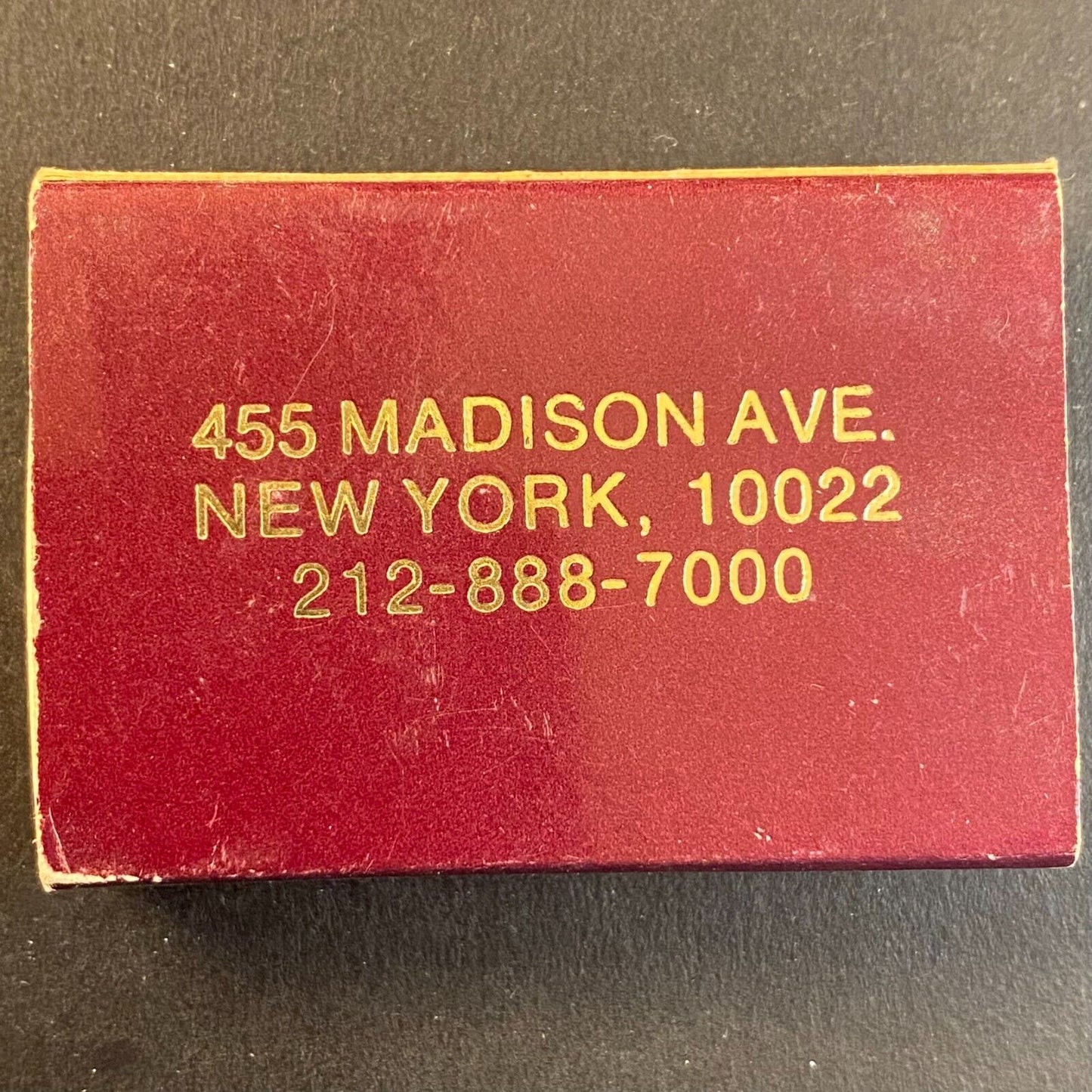The Helmsley Palace Madison Ave NYC Vintage Matchbox VGC