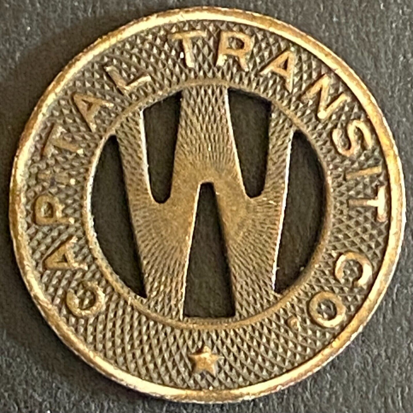 Capital Transit Co. G/F Wash, DC "One Fare in the Dist." Transit Token 16mm (#2)