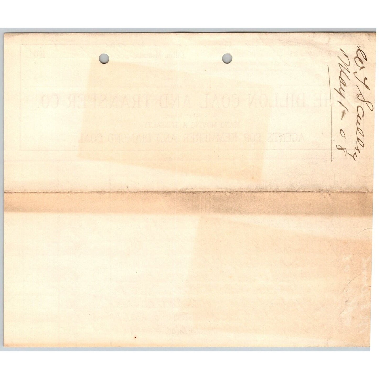 Dillon, MT Dillon Coal & Transfer Co Ice Wood May 1908 Billhead G.T. Paul*