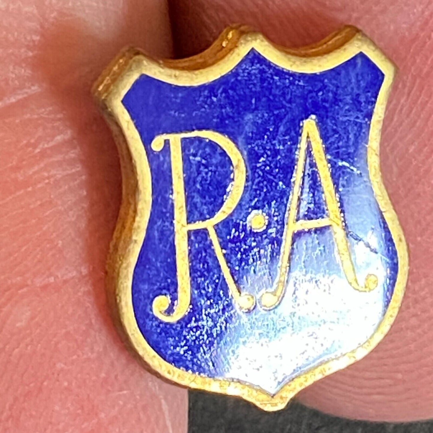 R.A. Badge Shape Color Enameled Lapel Pin 14mm - Unknown Origin
