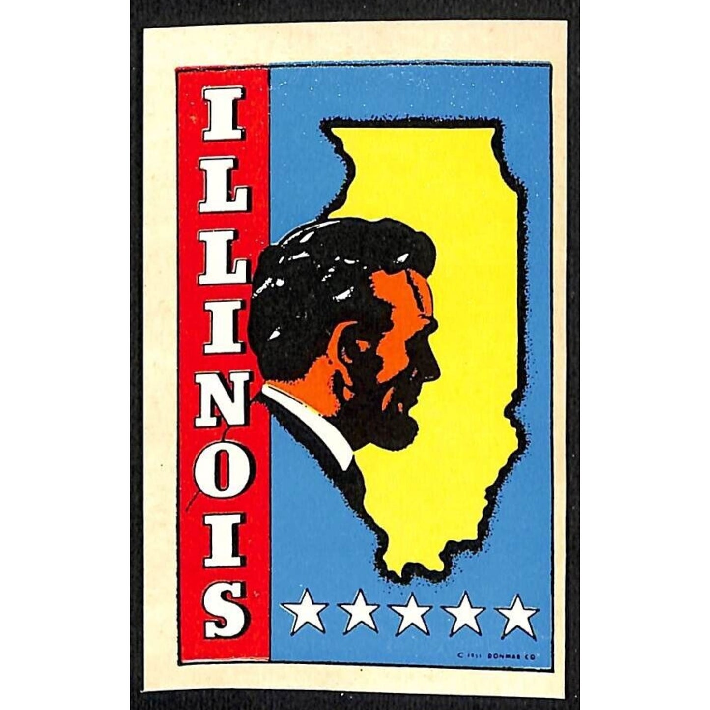 Illinois / President Lincoln Water Transfer Decal Travel Souvenir c1950's