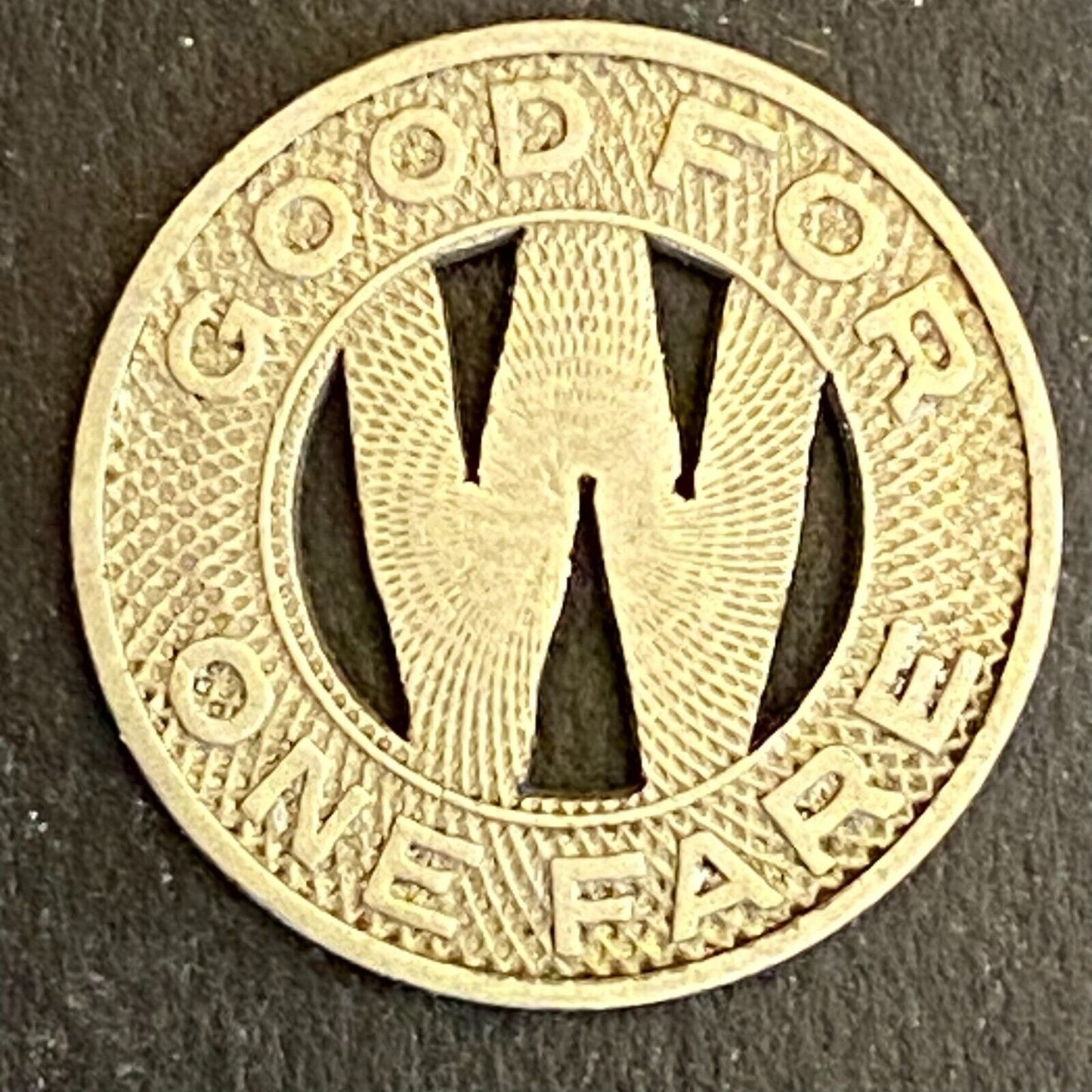 Wichita Transportation Corp. G/F One Fare Transit Token 16mm (#1)