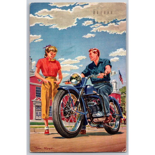 Harley Davidson Dealer Postcard 50th Anniv. Models PM 1953 Original VGC Scarce