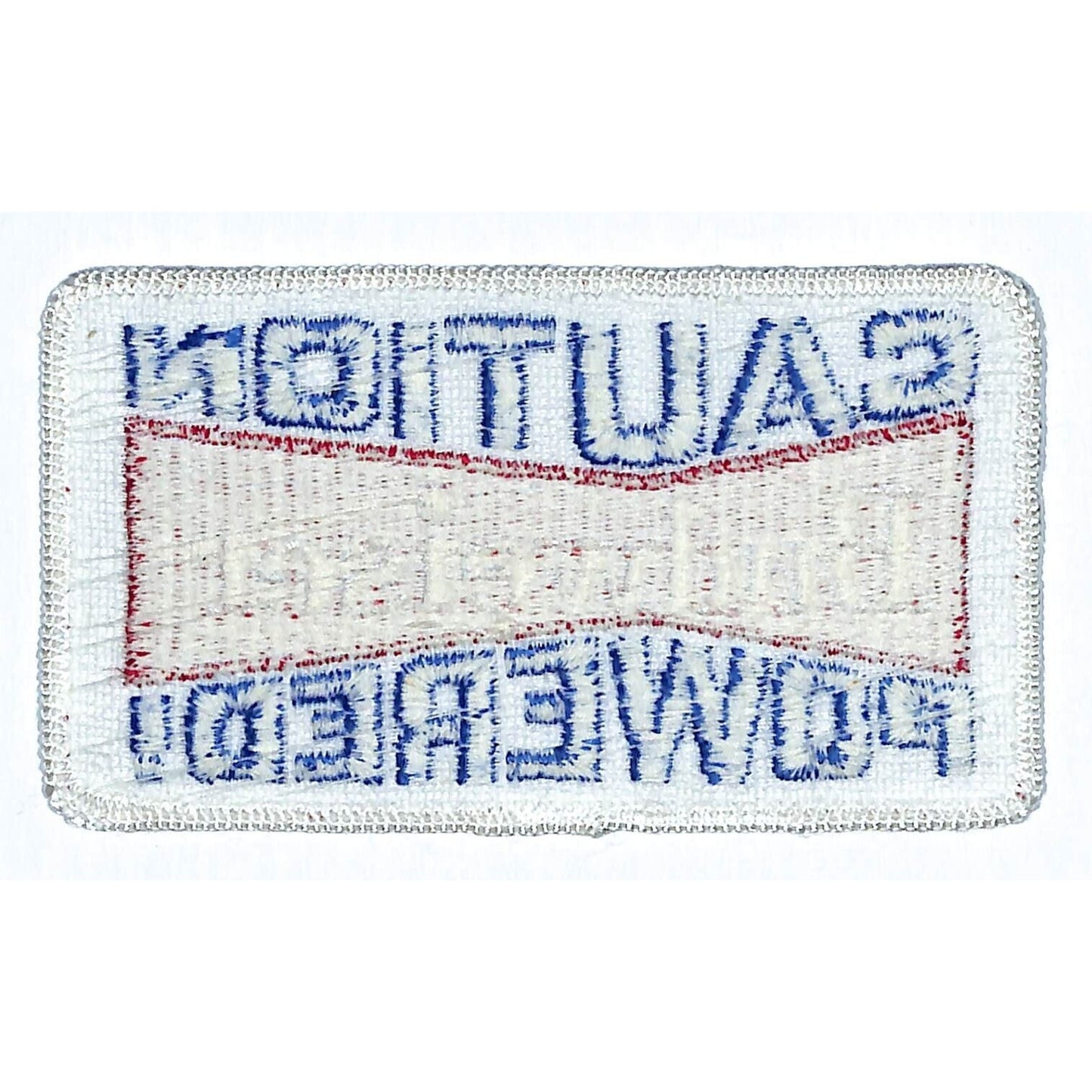 Budweiser Bowtie Patch Vintage Caution Powered 2 1/3" x 3 1/2" VGC NOS c1980's