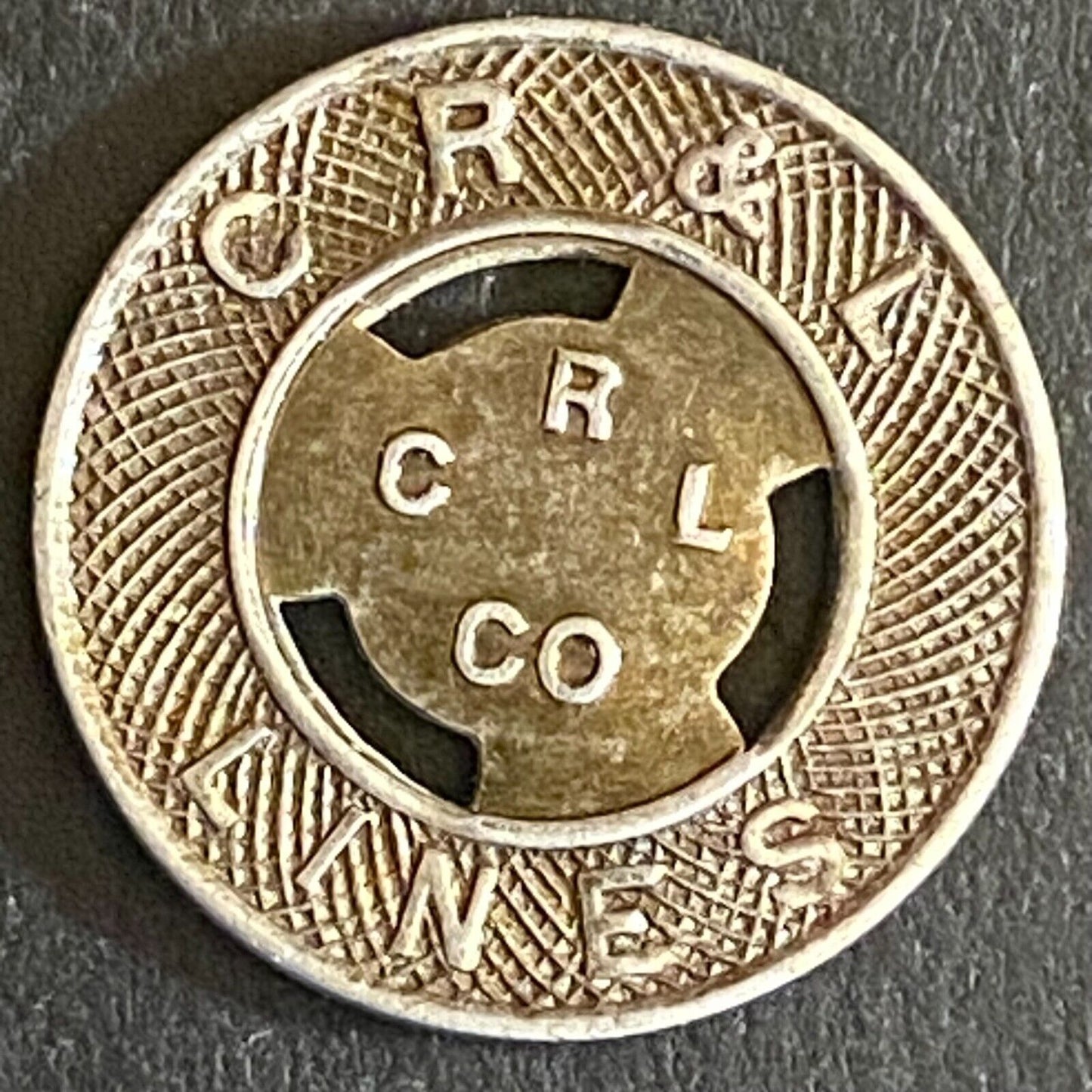 C.R. & L. Lines (New Britain, CT) G/F One Fare Transit Token 16mm (#2)