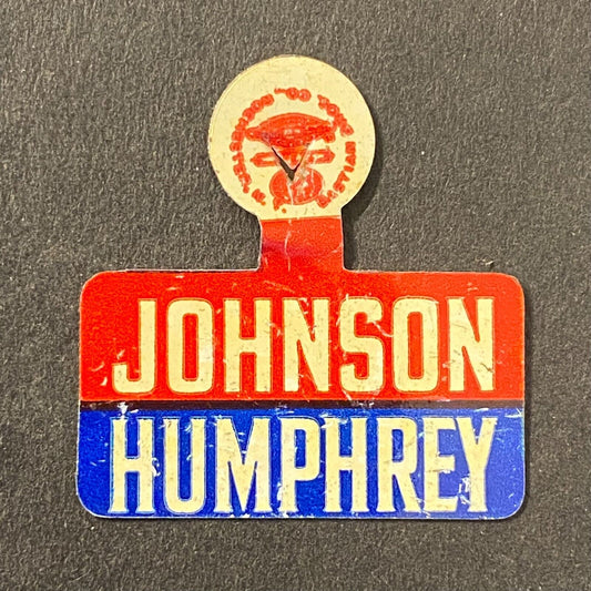 Johnson - Humphrey Vote Democratic c1964 Election Campaign Steel Fold Over Pin