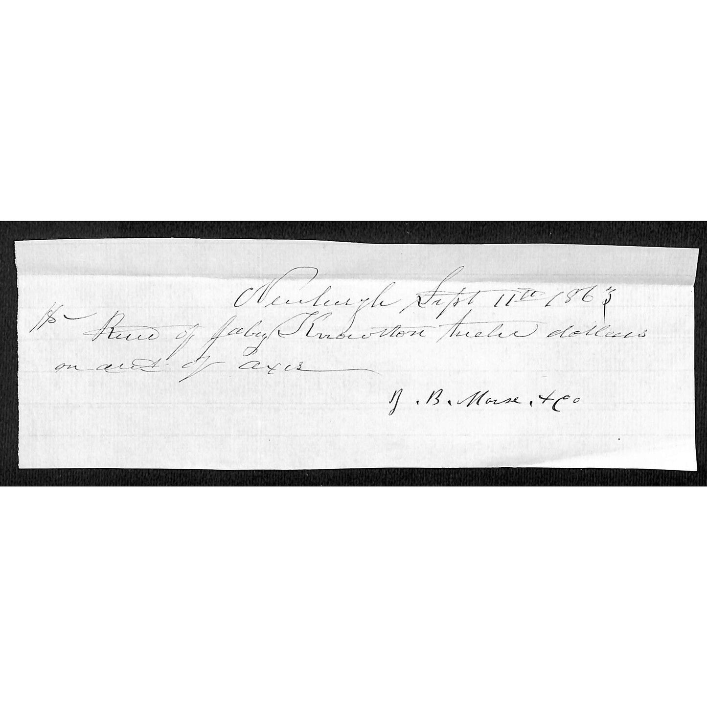 1867-70 Jabez Knowlton* Newburgh, ME Hand Written Receipt from ?? $106.57