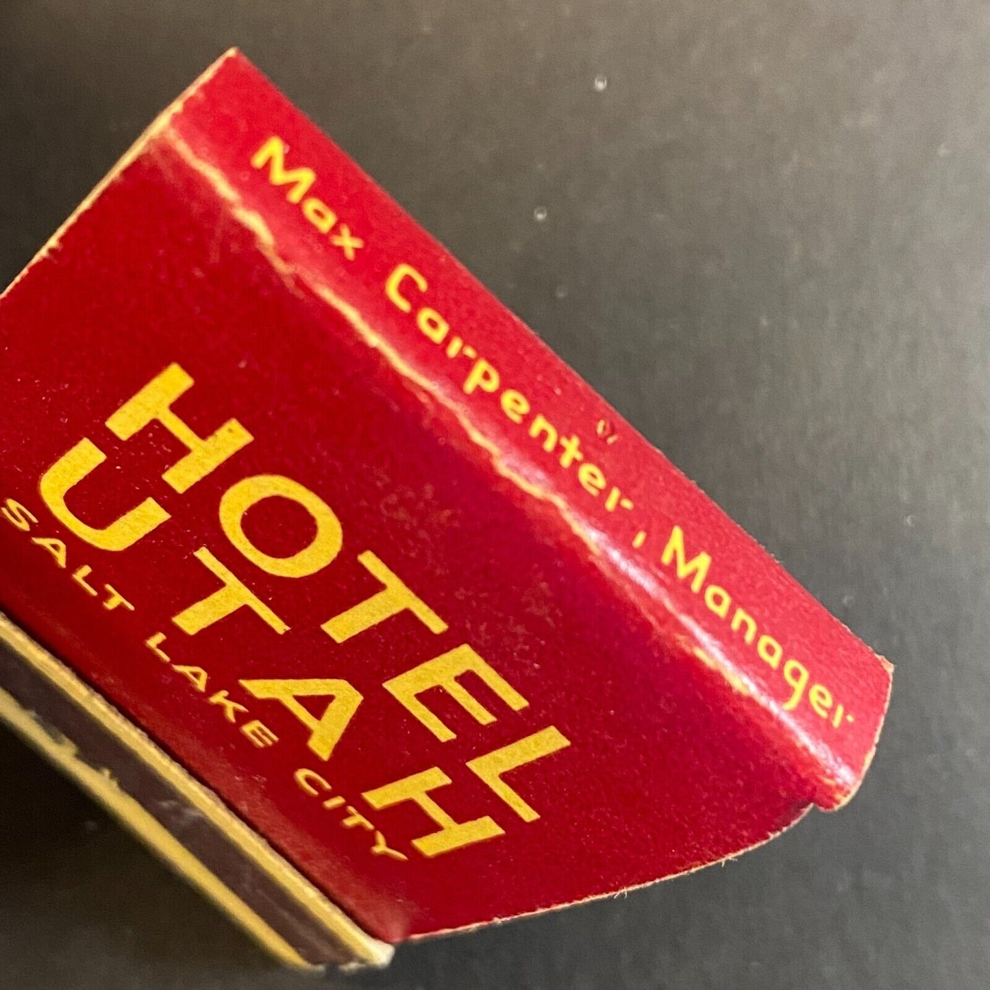 Hotel Utah Salt Lake City Max Carpenter Near Full (-1) Matchbook c1948-60