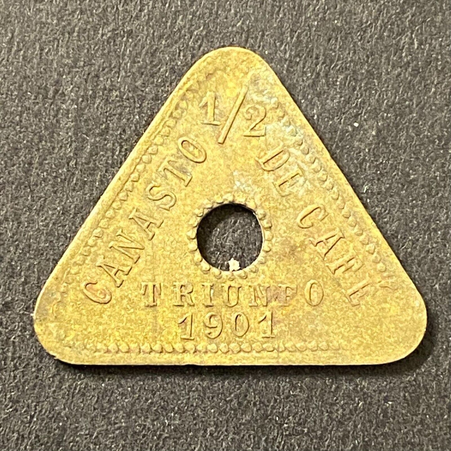 Triunfo Mexican Coffee Plantation Token 1901 Canasto Cafe 1/2 18.5 x 20mm (#2)