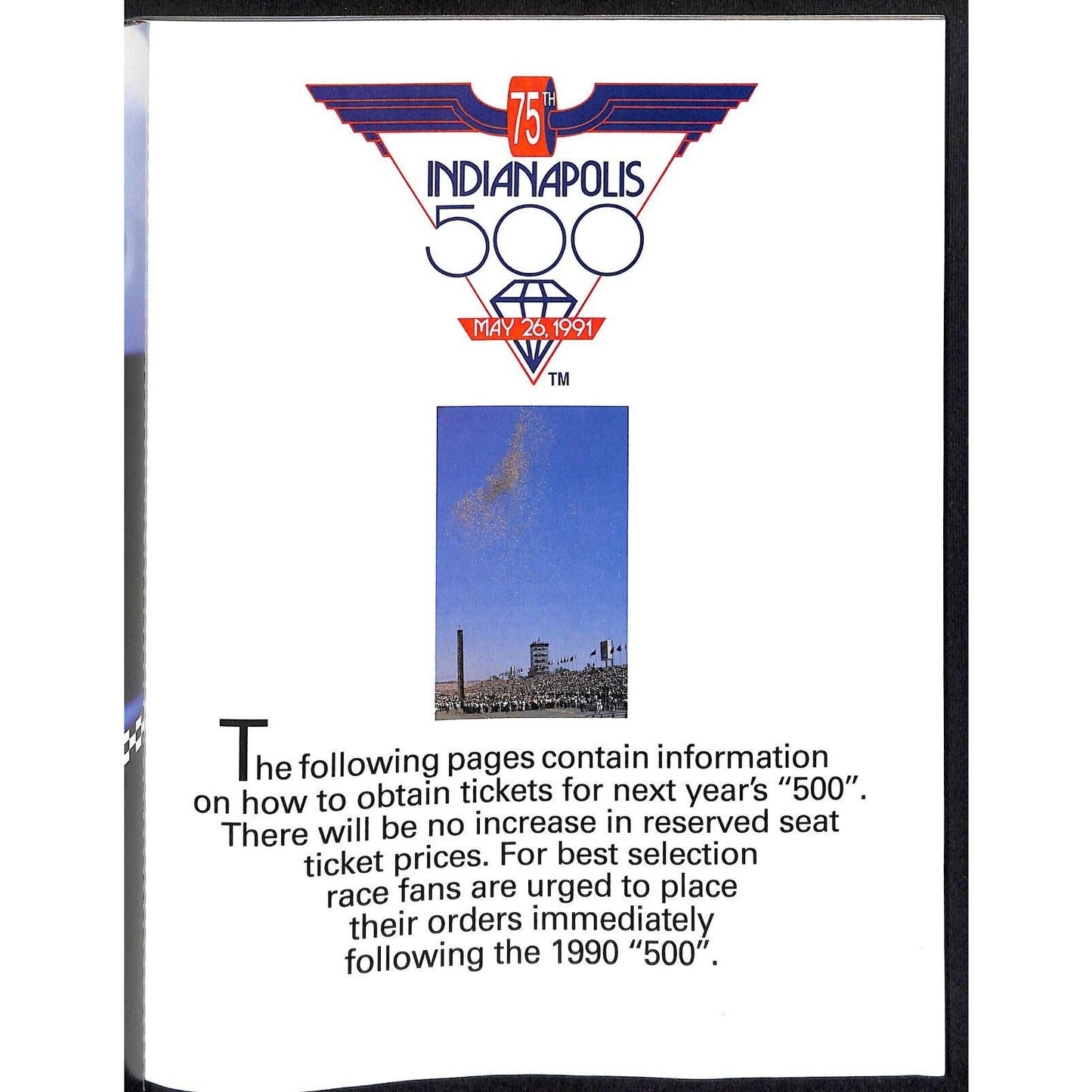 1990 Indianapolis 500 Racing Program VGC 191pp 1 lb. 7oz.