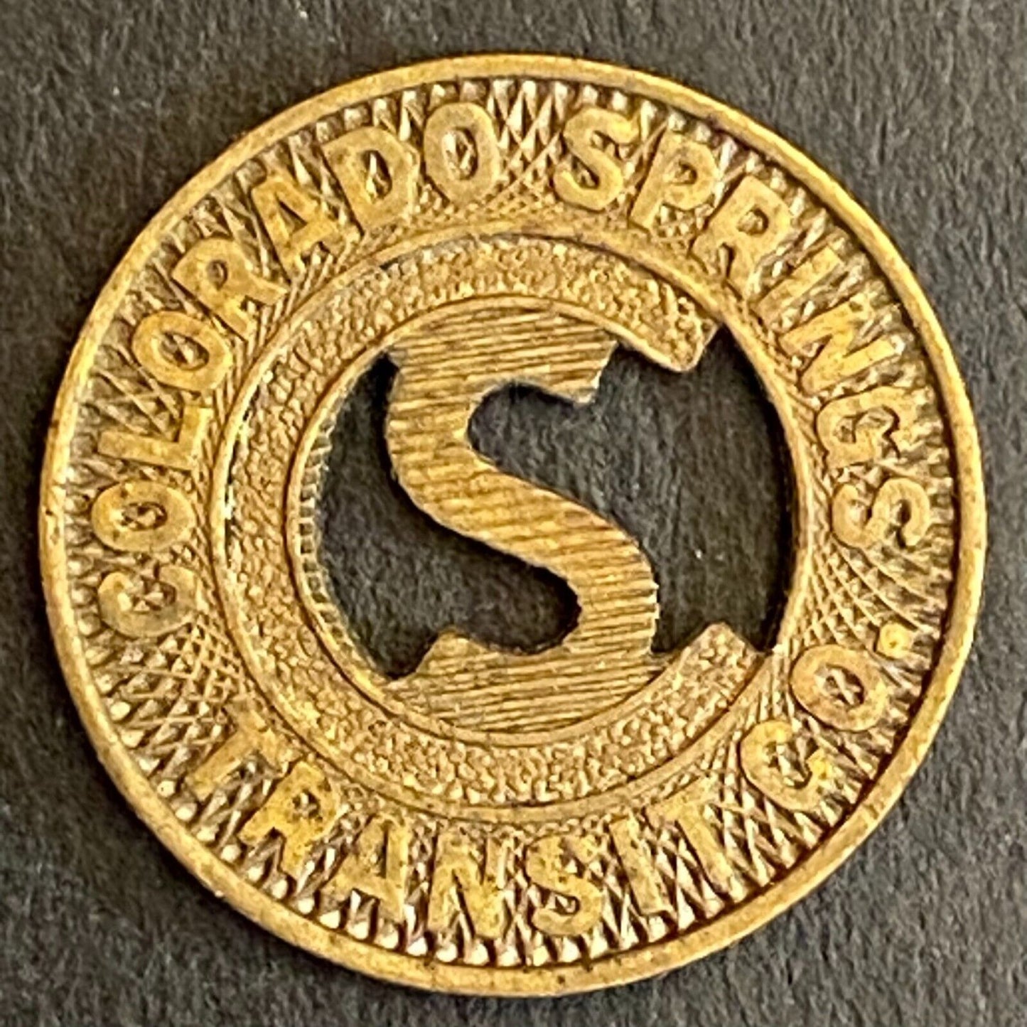 Colorado Springs Transit Co. G/F One Fare Transit Token 16mm (#4)