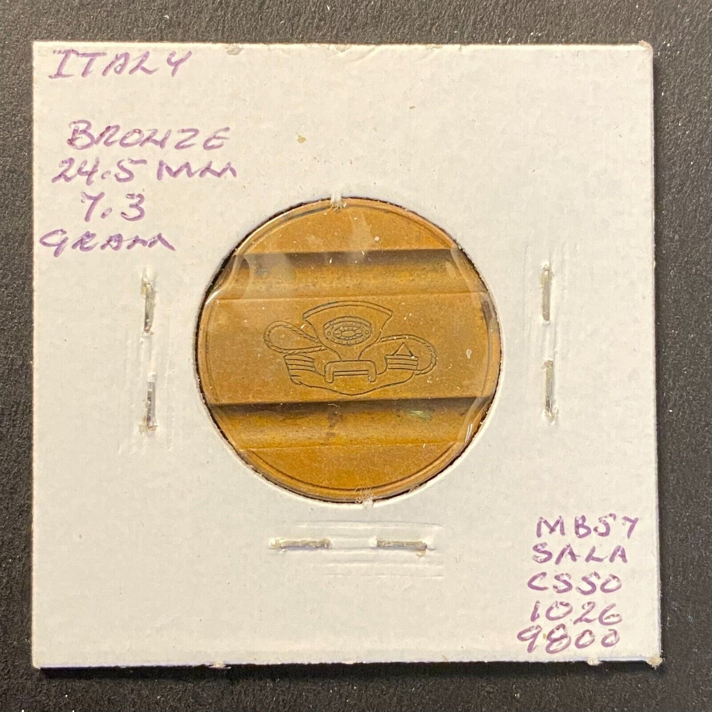 Gettone Telefonico Public Telephone Token 1972 Italy Bronze 24.5mm 7.1g #7201