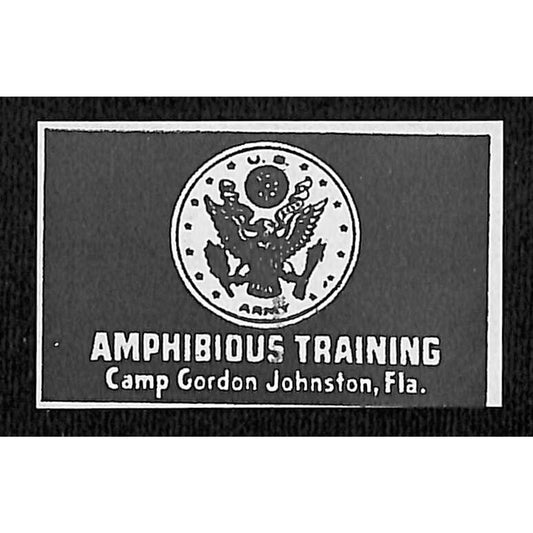 Amphibious Training Camp Gordon Johnston, FA WWII Matchbox Label Cut* VGC