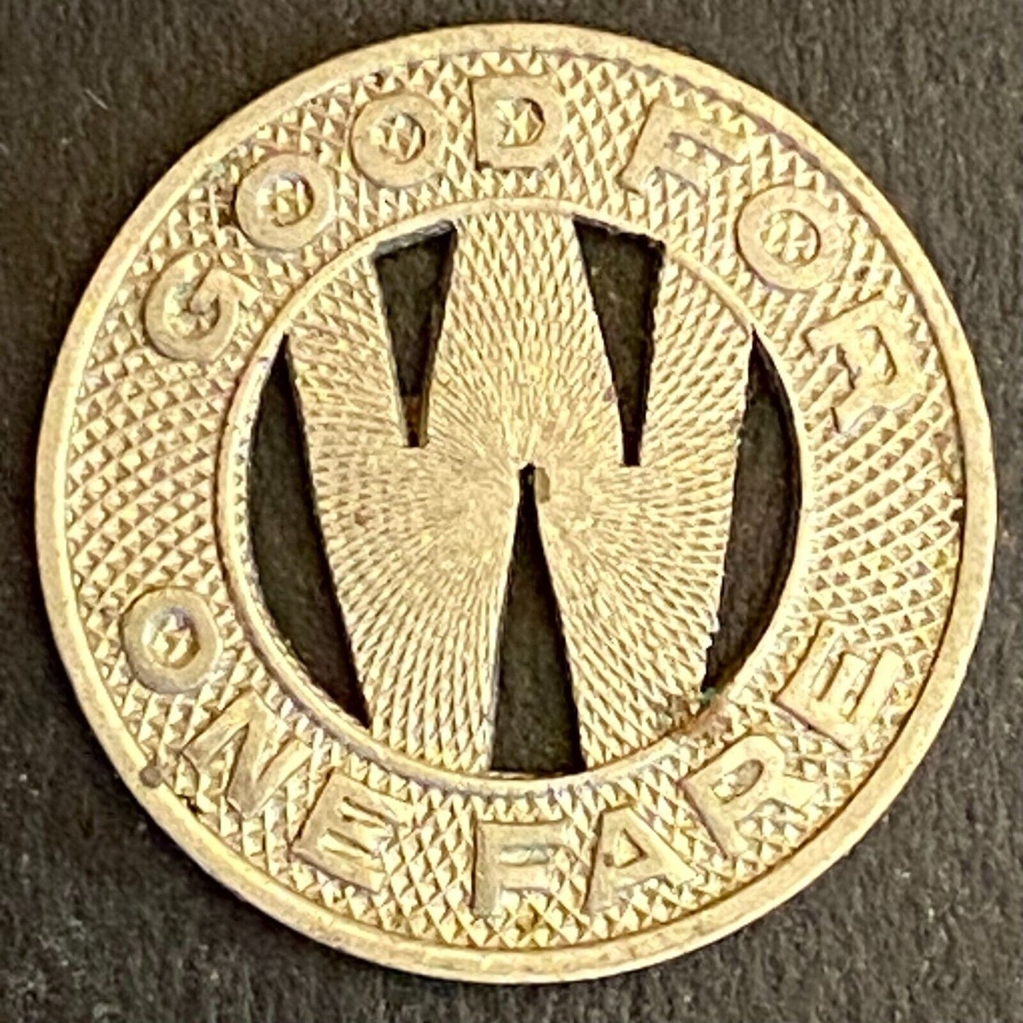 Wichita Transportation Corp. G/F One Fare Transit Token 16mm (#5)