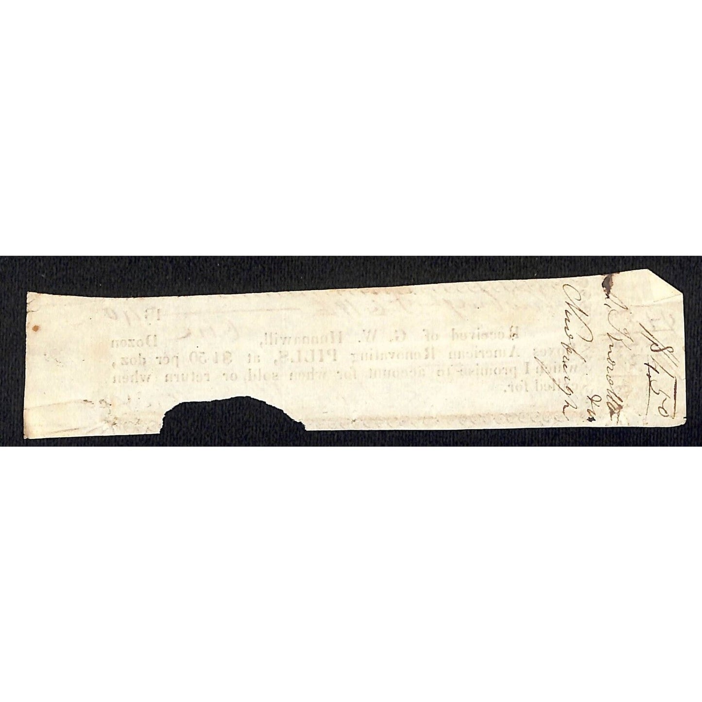 1840 Jabez Knowlton* Newburgh ME General Store Receipt Hunnawill Renovation Pill