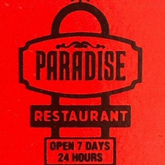 Bridgeview IL Paradise Restaurant c1970's-80's Full Matchbook