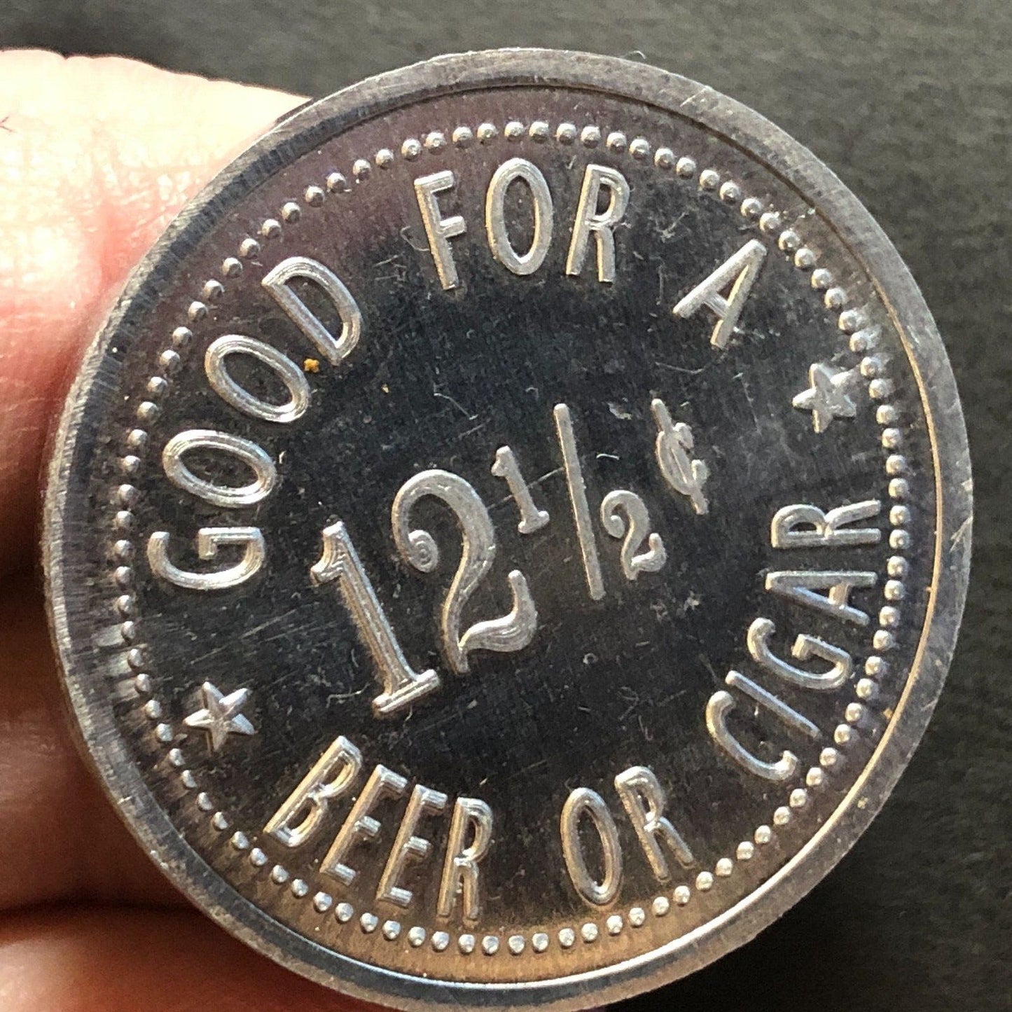 Jerry Adams Token Collector* Keller, TX G/F 12 1/2¢ Alum Trade Token 30mm - VGC