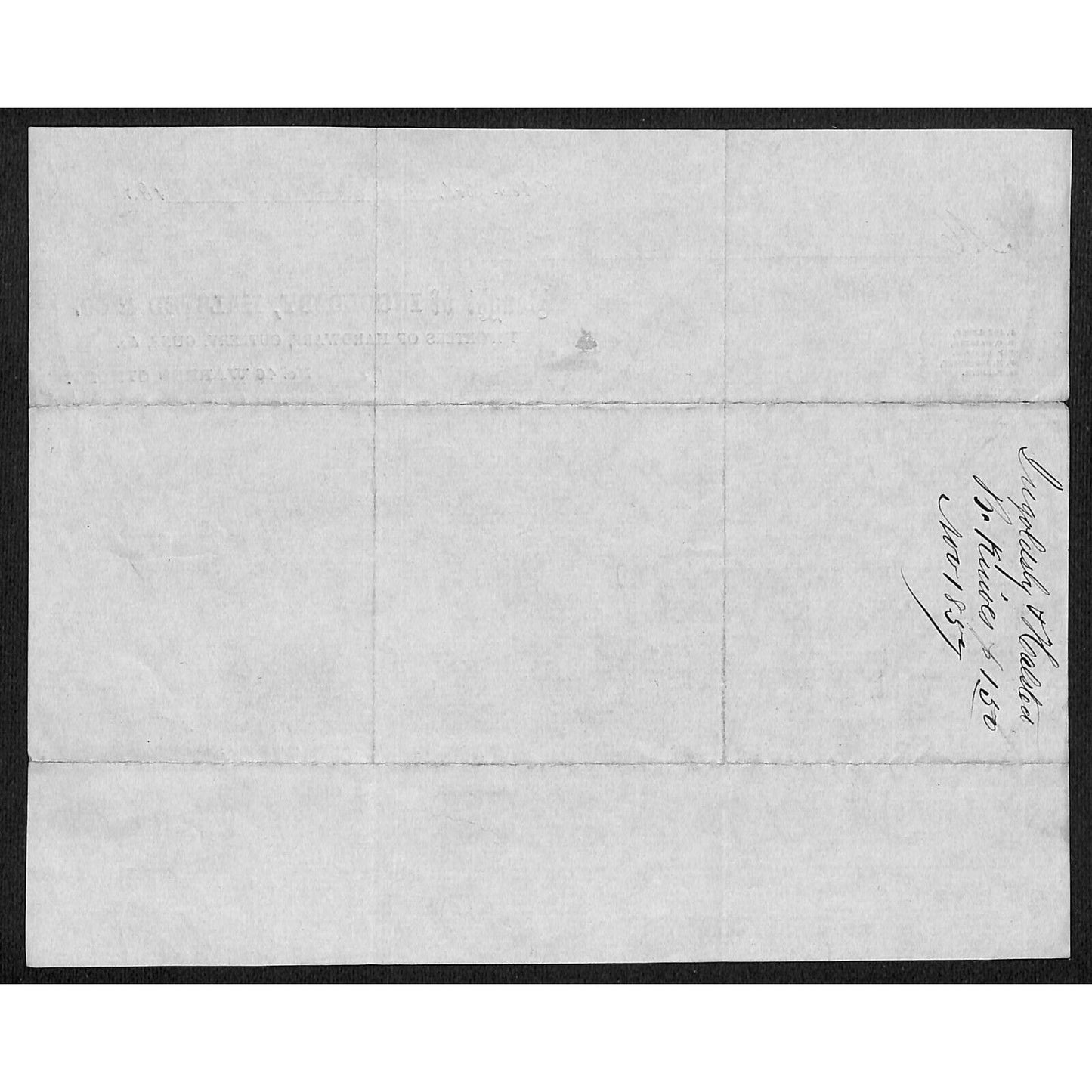 Ingoldsby, Halsted & Co Hardware, NYC 1857 J.J. Cover, Johnsville, OH* Billhead