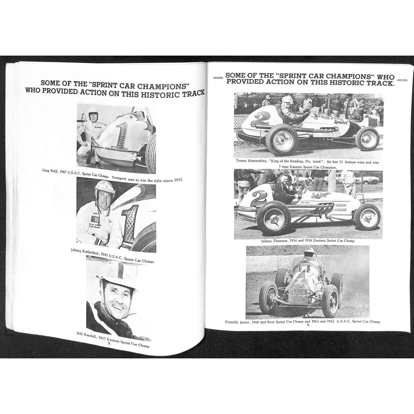 Reading Fairgrounds 1968 USAC Auto Races Program Sprint Car 100th 28pp*