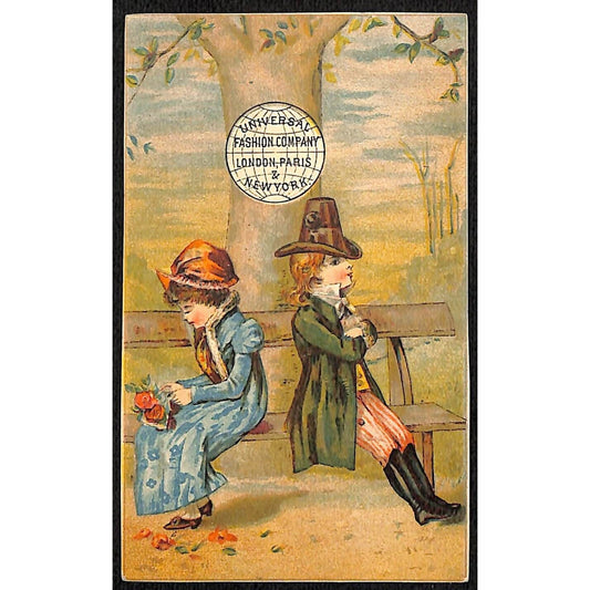 Waite & Austin Sandy Hill, NY Universal Patterns Victorian Trade Card Angry Pair